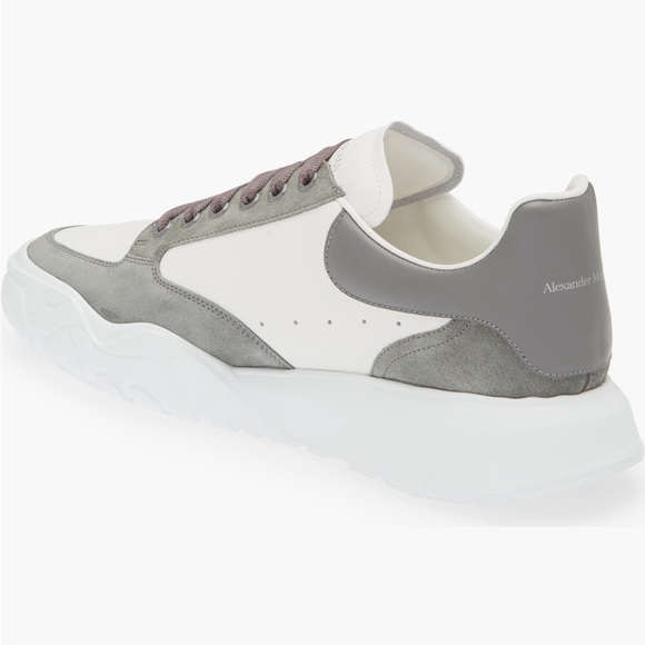 Alexander McQueen Oversized Court Trainer in White/Arctic Grey, Sz 10 - Picture 2 of 11